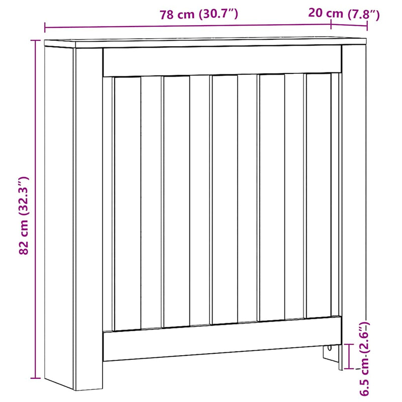Capac pentru radiator Stejar 78 x 20 x 82 cm Lemn prelucrat