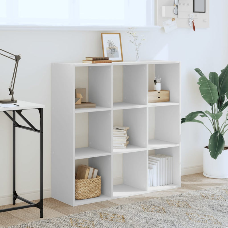 Bibliotecă, alb, 102x32x102 cm, lemn prelucrat
