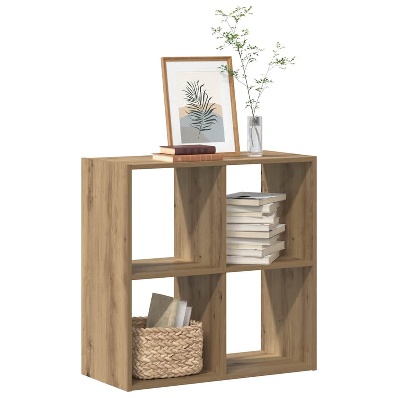 Bibliotecă, stejar artizanal, 68,5x32x68,5 cm, lemn prelucrat