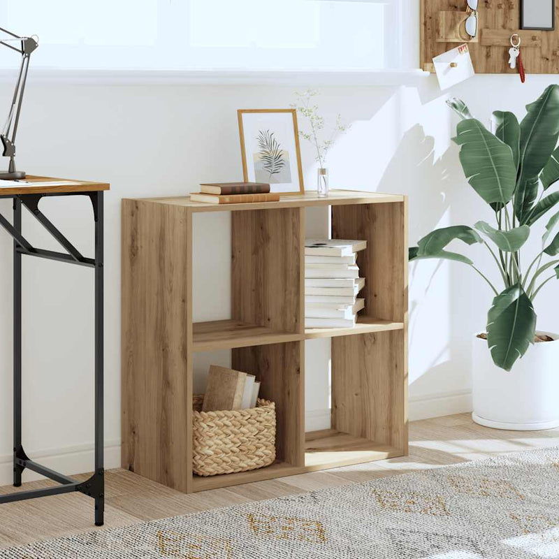 Bibliotecă, stejar artizanal, 68,5x32x68,5 cm, lemn prelucrat