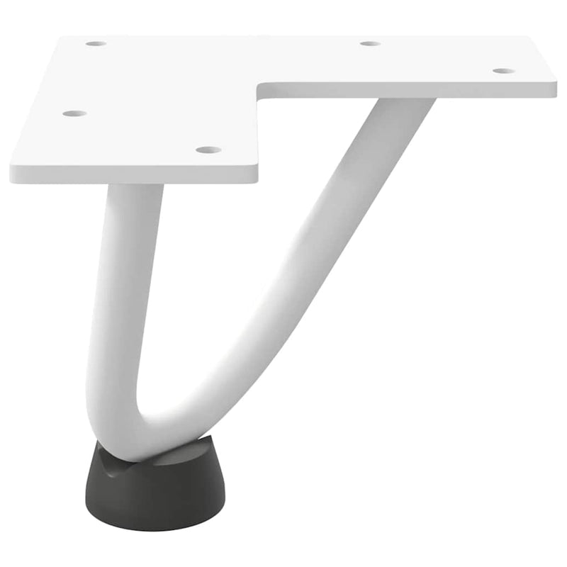 Picioare tip agrafă pentru măsuță de cafea, 4 buc., alb, 10 cm, oțel masiv