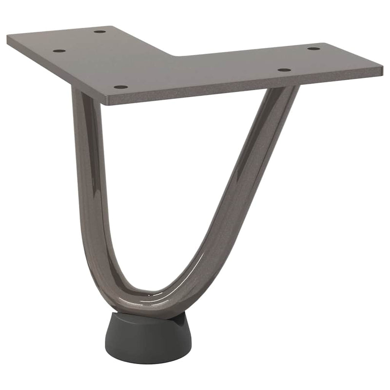 Picioare tip agrafă pentru măsuță de cafea, 4 buc., oțel natural, 10 cm, oțel masiv