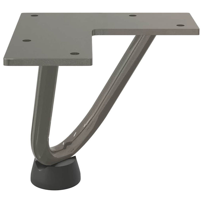 Picioare tip agrafă pentru măsuță de cafea, 4 buc., oțel natural, 10 cm, oțel masiv