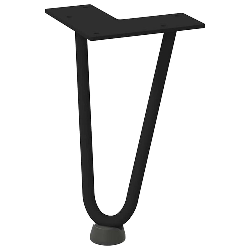 Picioare tip agrafă pentru măsuță de cafea, 4 buc., negru, 20 cm, oțel masiv