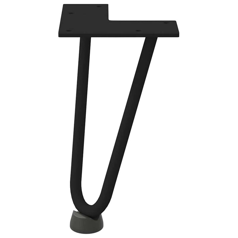 Picioare tip agrafă pentru măsuță de cafea, 4 buc., negru, 20 cm, oțel masiv