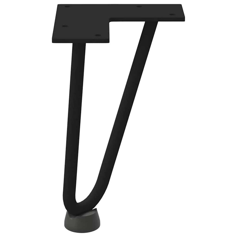 Picioare tip agrafă pentru măsuță de cafea, 4 buc., negru, 20 cm, oțel masiv