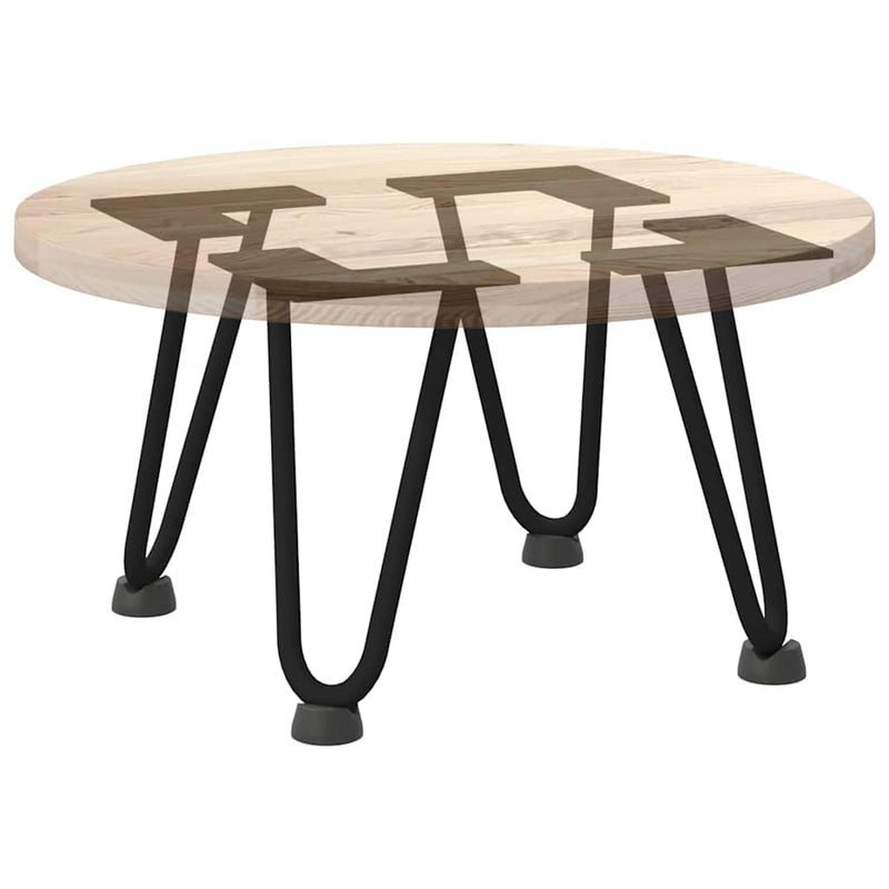 Picioare tip agrafă pentru măsuță de cafea, 4 buc., negru, 20 cm, oțel masiv