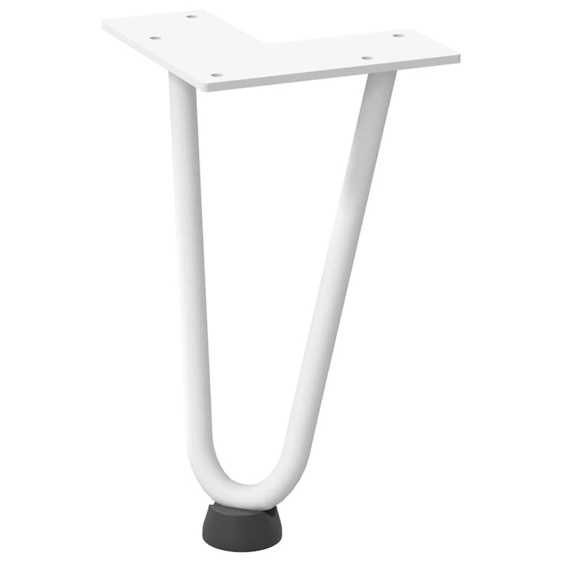 Picioare tip agrafă pentru măsuță de cafea, 4 buc., alb, 20 cm, oțel masiv