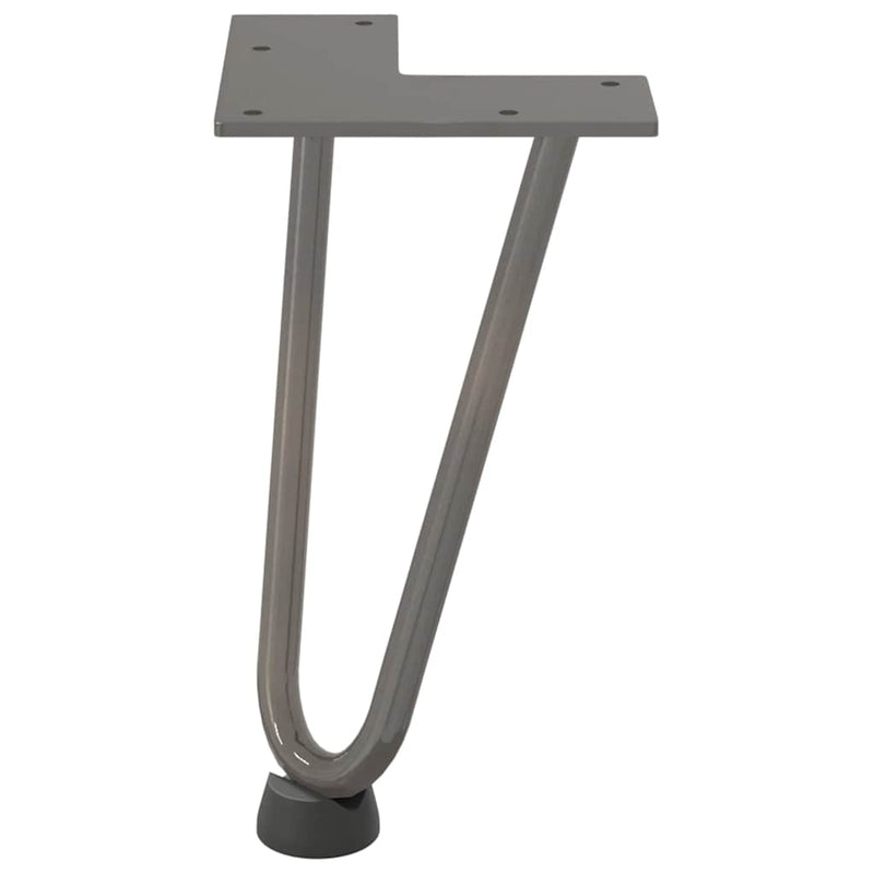 Picioare tip agrafă pentru măsuță de cafea, 4 buc., oțel natural, 20 cm, oțel masiv