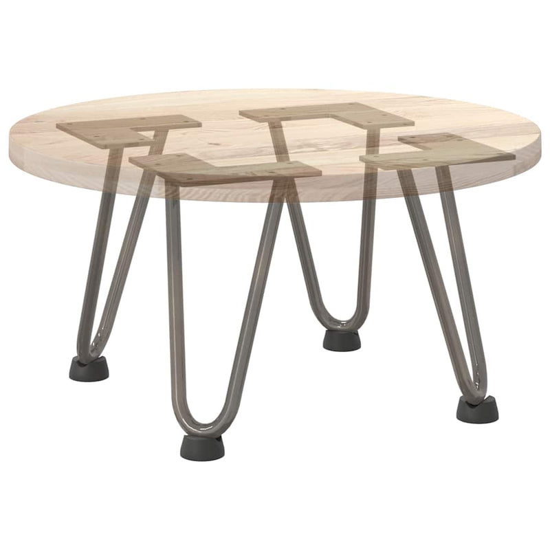 Picioare tip agrafă pentru măsuță de cafea, 4 buc., oțel natural, 20 cm, oțel masiv