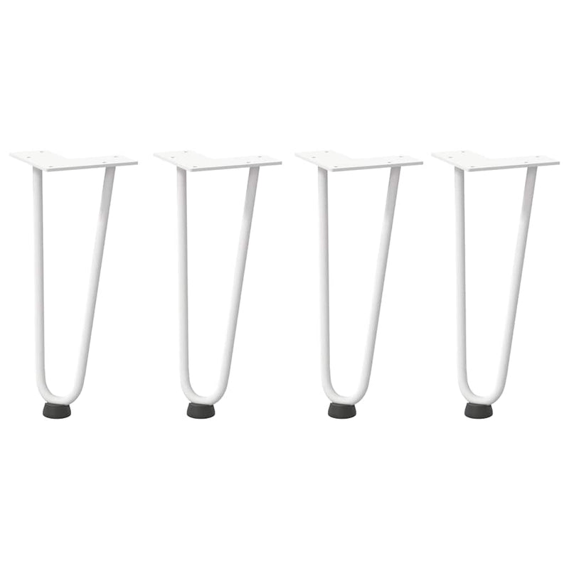 Picioare tip agrafă pentru măsuță de cafea, 4 buc., alb, 30 cm, oțel masiv