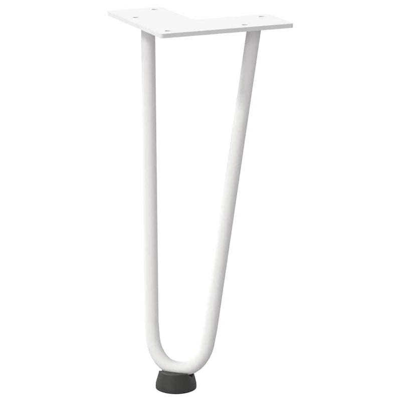 Picioare tip agrafă pentru măsuță de cafea, 4 buc., alb, 30 cm, oțel masiv