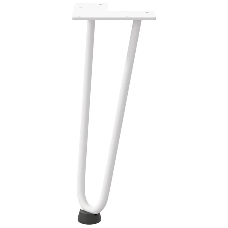Picioare tip agrafă pentru măsuță de cafea, 4 buc., alb, 30 cm, oțel masiv