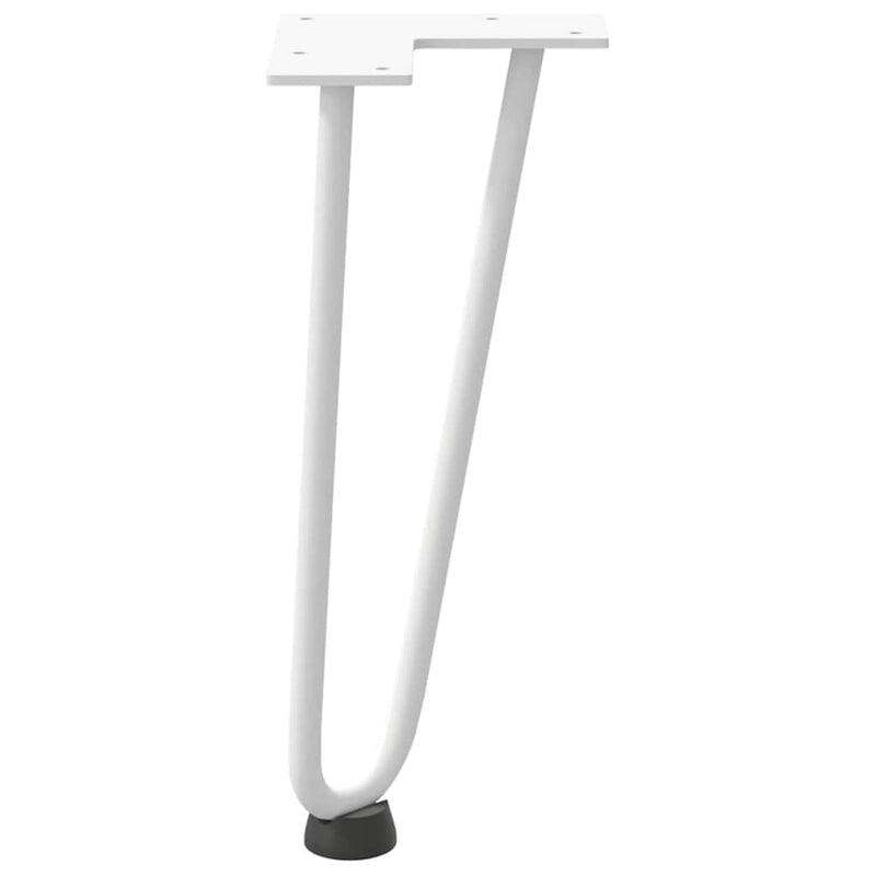 Picioare tip agrafă pentru măsuță de cafea, 4 buc., alb, 30 cm, oțel masiv