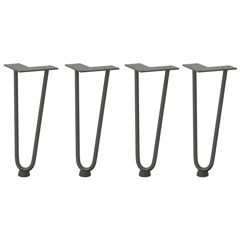 Picioare tip agrafă pentru măsuță de cafea, 4 buc., antracit, 30 cm, oțel masiv