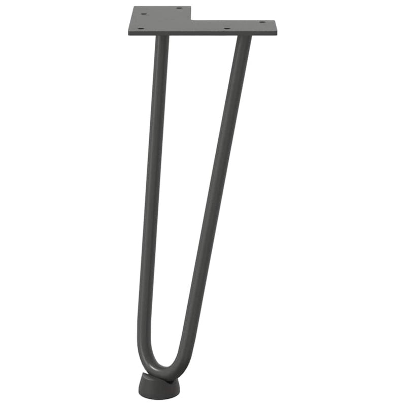 Picioare tip agrafă pentru măsuță de cafea, 4 buc., antracit, 30 cm, oțel masiv