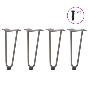 Picioare tip agrafă pentru măsuță de cafea, 4 buc., oțel natural, 30 cm, oțel masiv