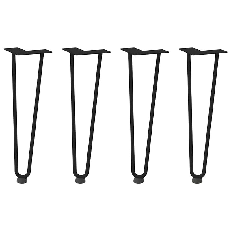 Picioare tip agrafă pentru măsuță de cafea, 4 buc., negru, 42 cm, oțel masiv