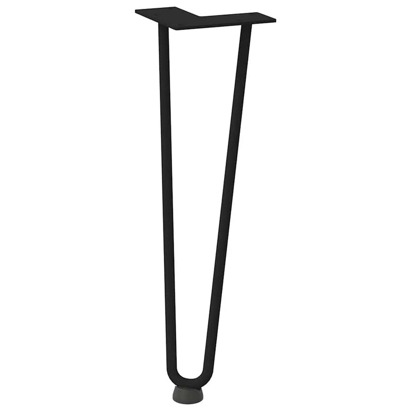 Picioare tip agrafă pentru măsuță de cafea, 4 buc., negru, 42 cm, oțel masiv
