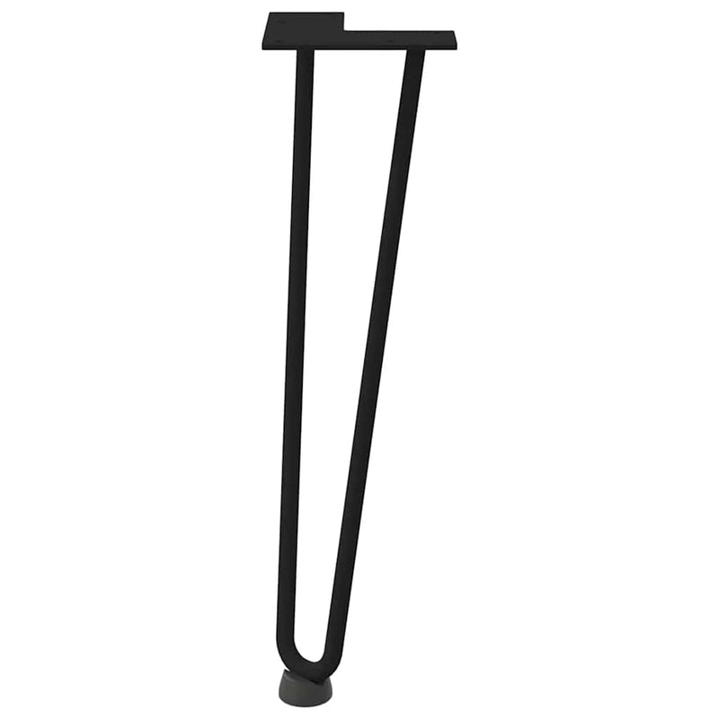 Picioare tip agrafă pentru măsuță de cafea, 4 buc., negru, 42 cm, oțel masiv