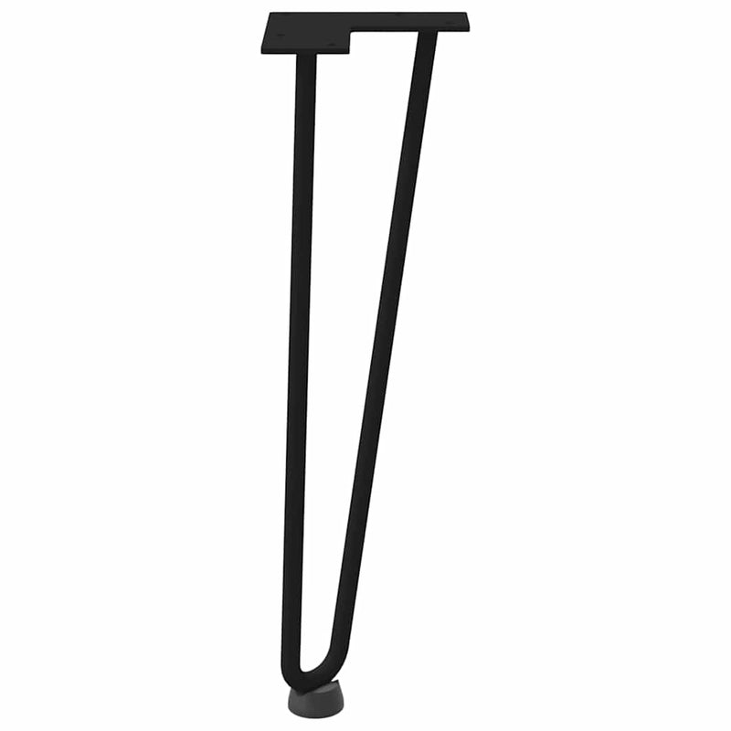 Picioare tip agrafă pentru măsuță de cafea, 4 buc., negru, 42 cm, oțel masiv