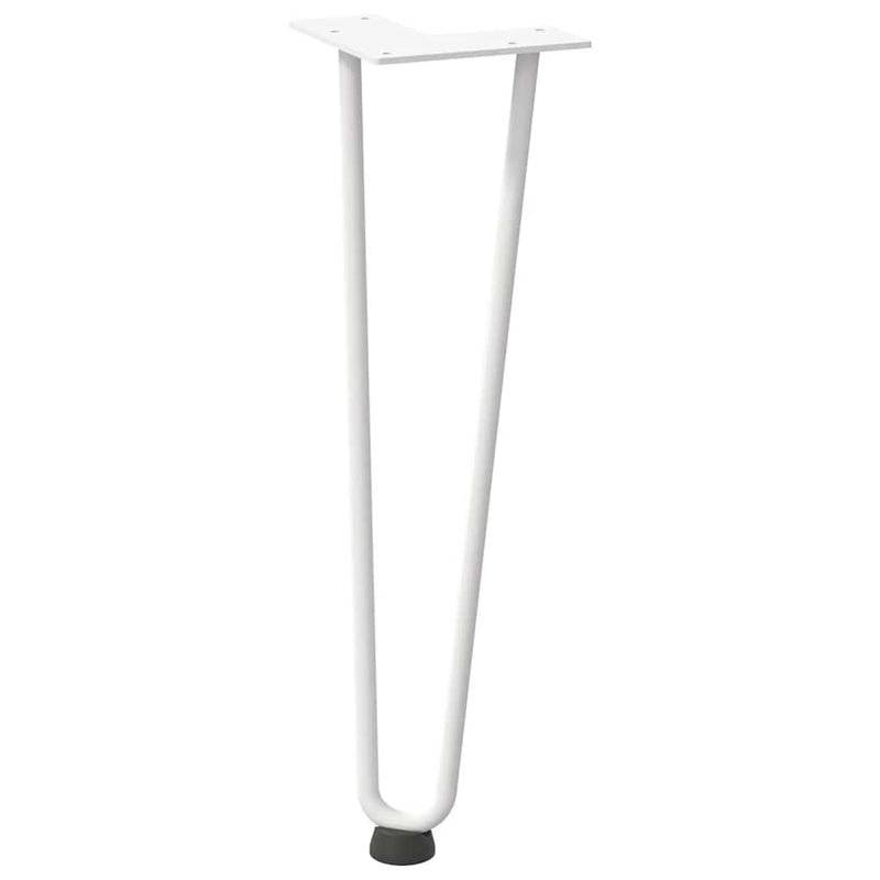 Picioare tip agrafă pentru măsuță de cafea, 4 buc., alb, 42 cm, oțel masiv