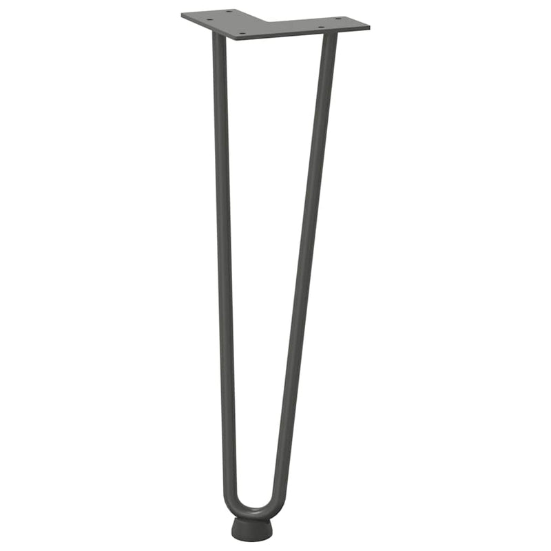 Picioare tip agrafă pentru măsuță de cafea, 4 buc., antracit, 42 cm, oțel masiv