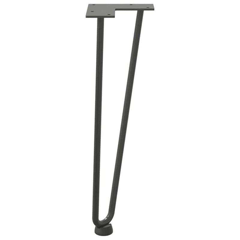 Picioare tip agrafă pentru măsuță de cafea, 4 buc., antracit, 42 cm, oțel masiv