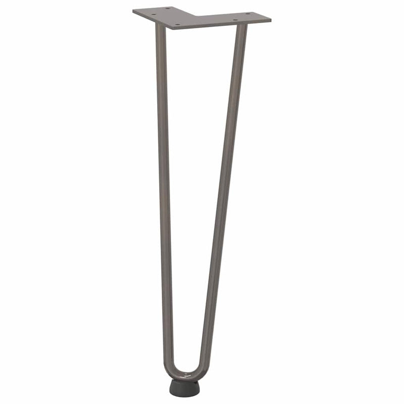 Picioare tip agrafă pentru măsuță de cafea, 4 buc., oțel natural, 42 cm, oțel masiv