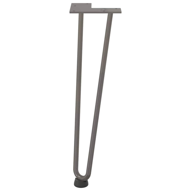 Picioare tip agrafă pentru măsuță de cafea, 4 buc., oțel natural, 42 cm, oțel masiv