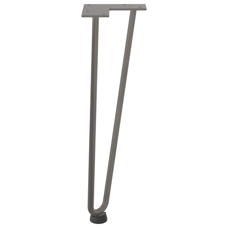 Picioare tip agrafă pentru măsuță de cafea, 4 buc., oțel natural, 42 cm, oțel masiv