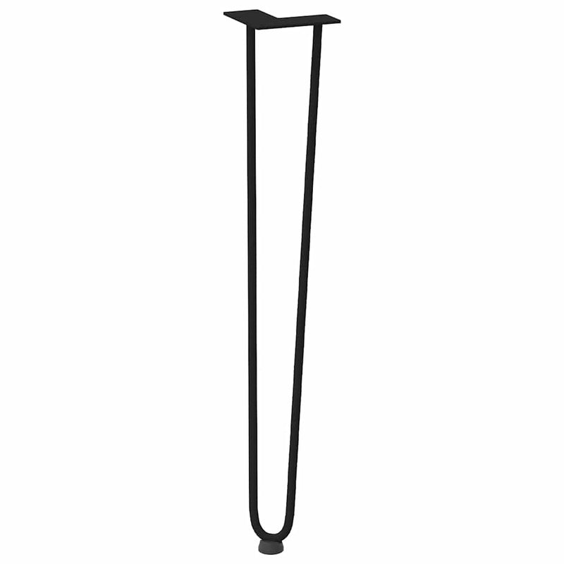 picioare tip ac de păr pentru masă consolă, 4 buc., negru, 72 cm, oțel masiv