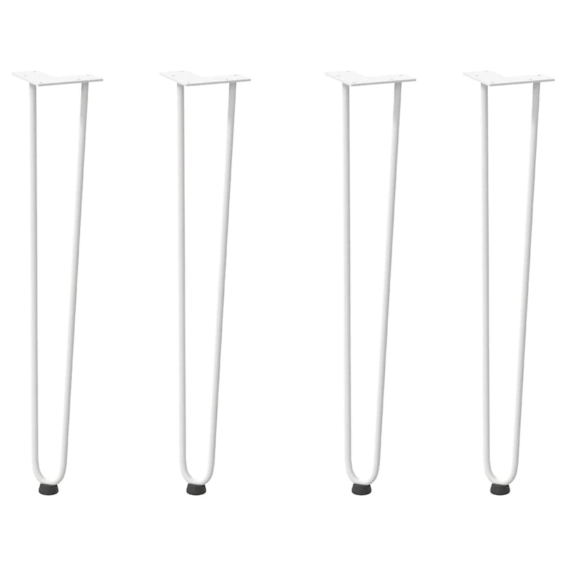 picioare tip ac de păr pentru masă consolă, 4 buc., alb, 72 cm, oțel masiv