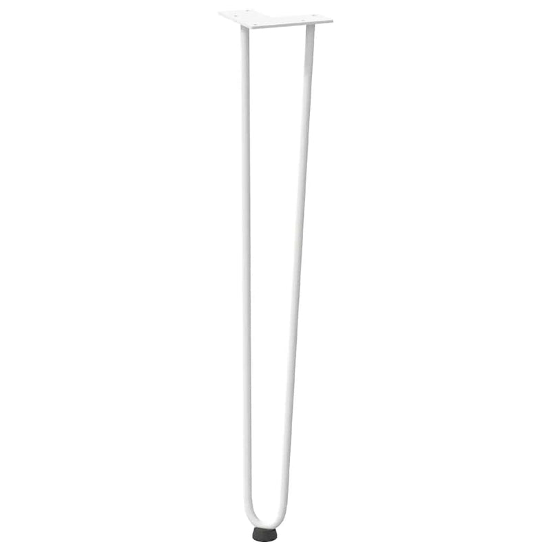 picioare tip ac de păr pentru masă consolă, 4 buc., alb, 72 cm, oțel masiv