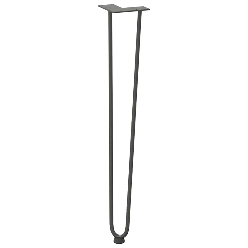 picioare tip ac de păr pentru masă consolă, antracit, 72 cm, oțel masiv, 4 buc.