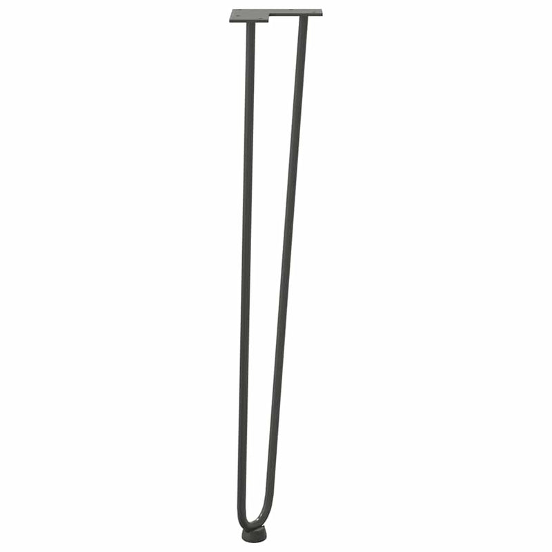 picioare tip ac de păr pentru masă consolă, antracit, 72 cm, oțel masiv, 4 buc.