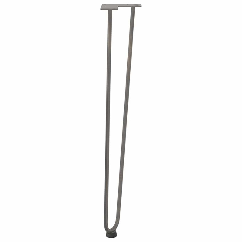 picioare tip ac de păr pentru masă consolă, 4 buc., oțel natural, 72 cm, oțel masiv