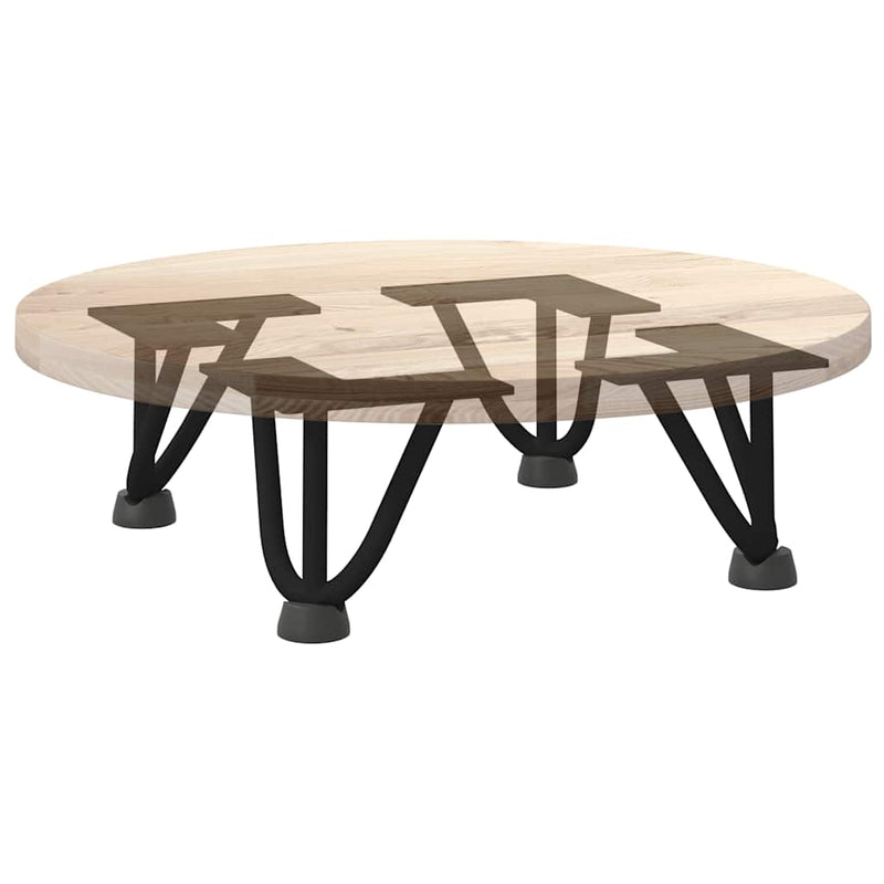Picioare tip agrafă pentru măsuță de cafea, 4 buc., negru, 10 cm, oțel masiv
