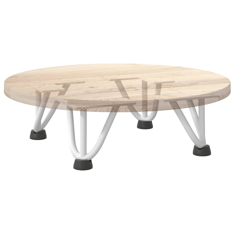 Picioare tip agrafă pentru măsuță de cafea, 4 buc., alb, 10 cm, oțel masiv