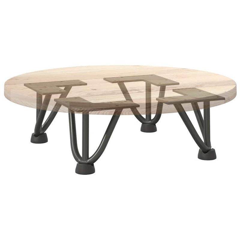 Picioare tip agrafă pentru măsuță de cafea, 4 buc., antracit, 10 cm, oțel masiv