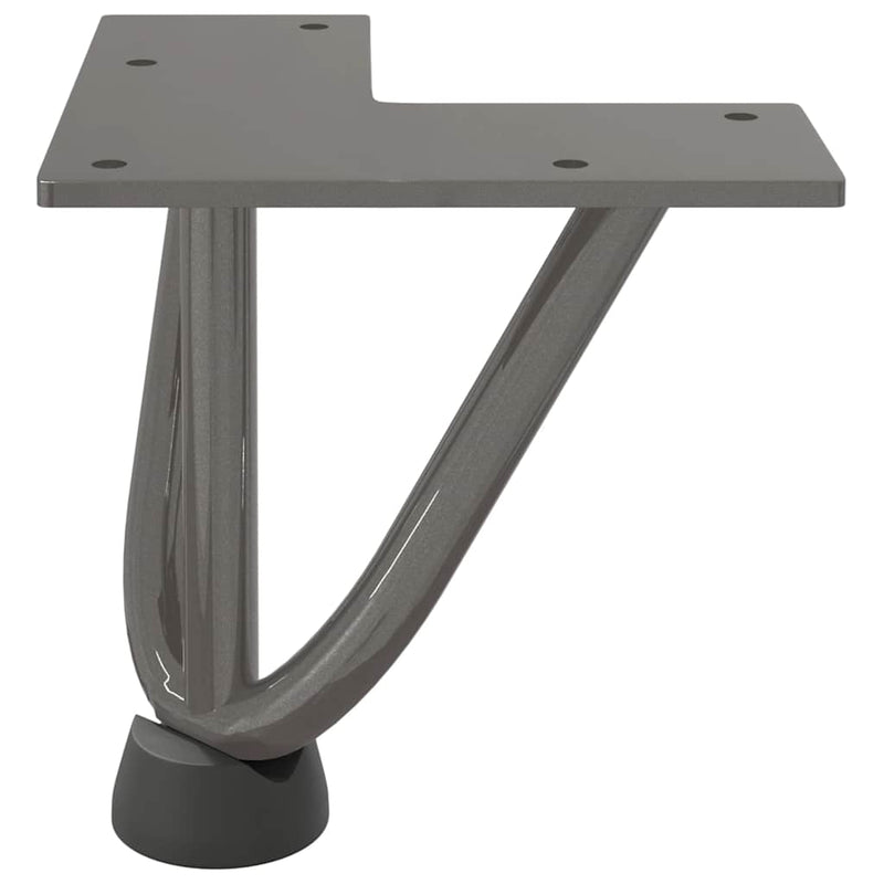 Picioare tip agrafă pentru măsuță de cafea, 4 buc., oțel natural, 10 cm, oțel masiv