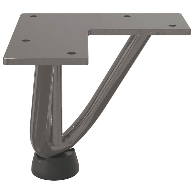 Picioare tip agrafă pentru măsuță de cafea, 4 buc., oțel natural, 10 cm, oțel masiv