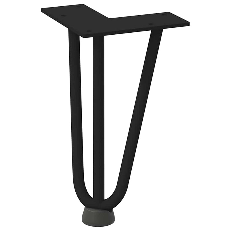 Picioare tip agrafă pentru măsuță de cafea, 4 buc., negru, 20 cm, oțel masiv