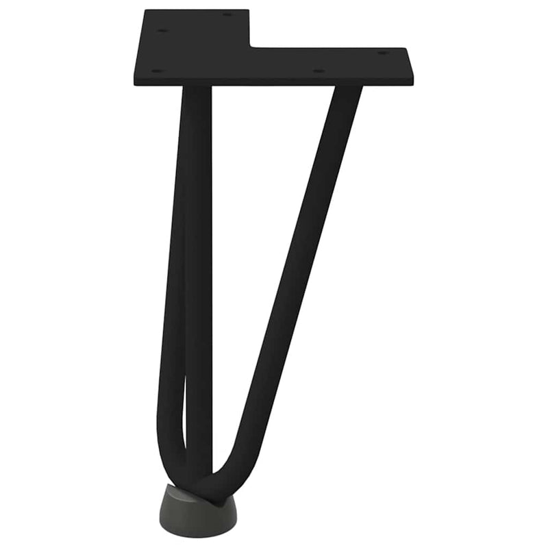 Picioare tip agrafă pentru măsuță de cafea, 4 buc., negru, 20 cm, oțel masiv