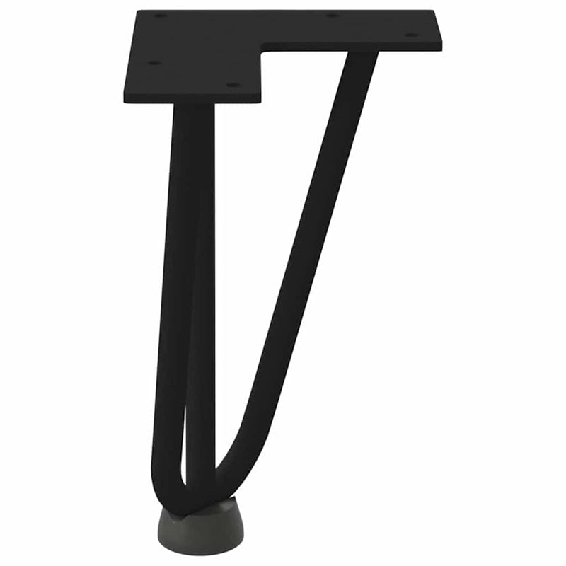 Picioare tip agrafă pentru măsuță de cafea, 4 buc., negru, 20 cm, oțel masiv