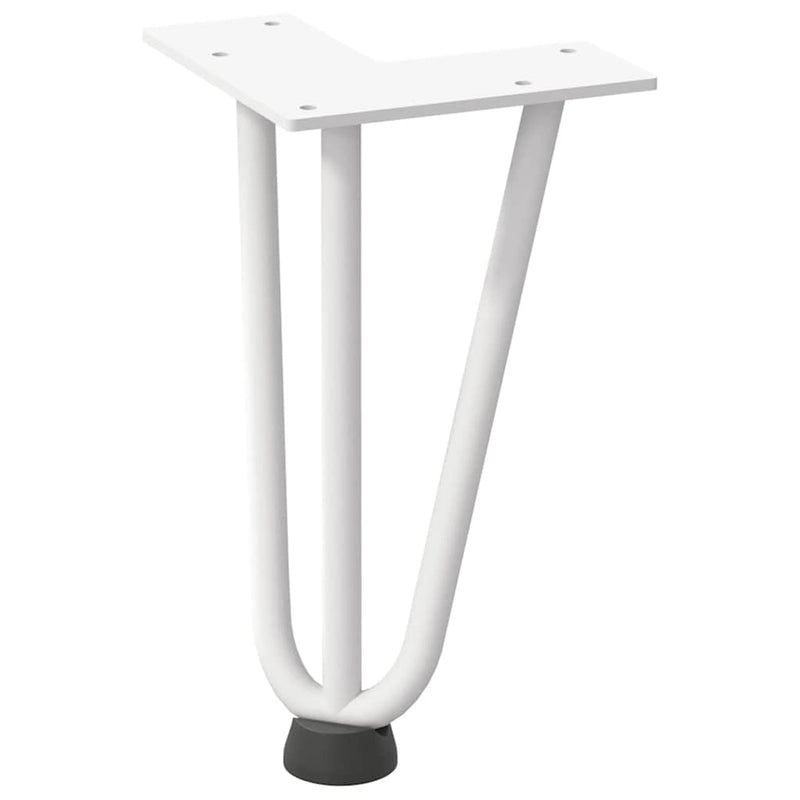 Picioare tip agrafă pentru măsuță de cafea, 4 buc., alb, 20 cm, oțel masiv