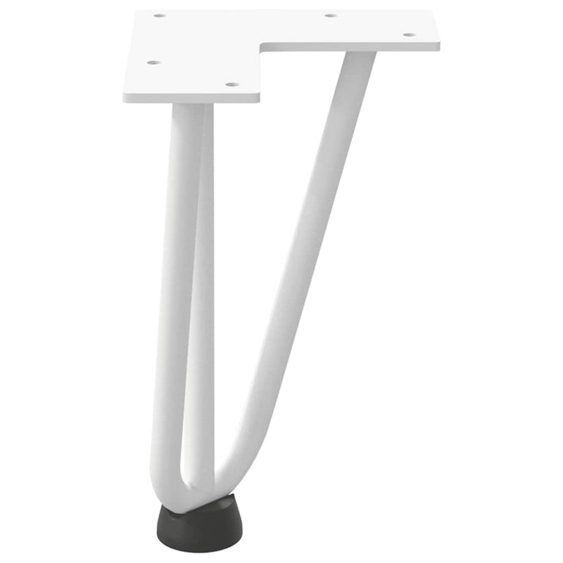 Picioare tip agrafă pentru măsuță de cafea, 4 buc., alb, 20 cm, oțel masiv
