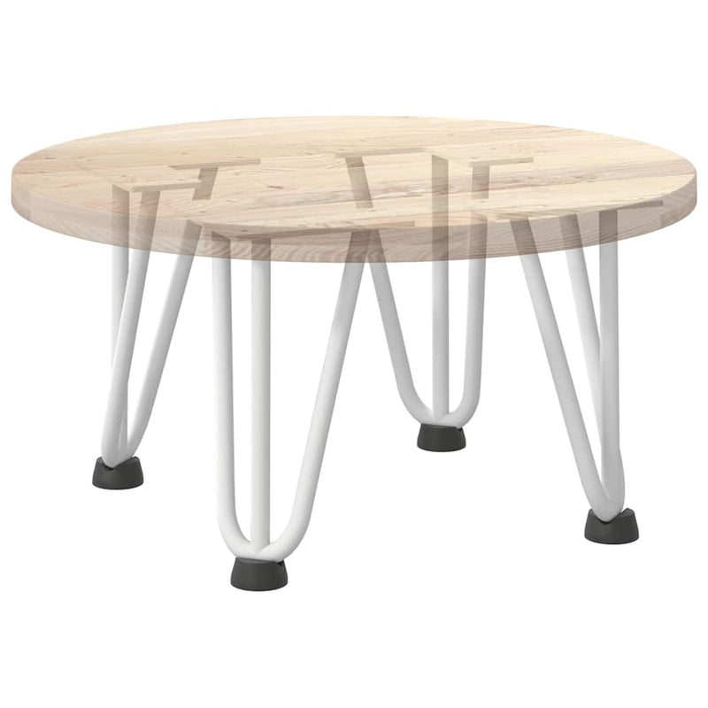 Picioare tip agrafă pentru măsuță de cafea, 4 buc., alb, 20 cm, oțel masiv