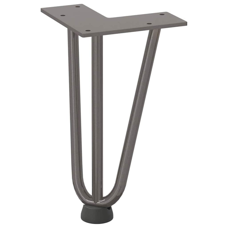 Picioare tip agrafă pentru măsuță de cafea, 4 buc., oțel natural, 20 cm, oțel masiv