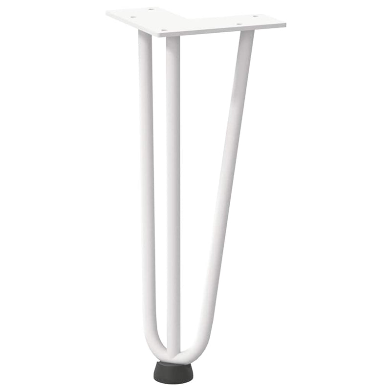Picioare tip agrafă pentru măsuță de cafea, 4 buc., alb, 30 cm, oțel masiv